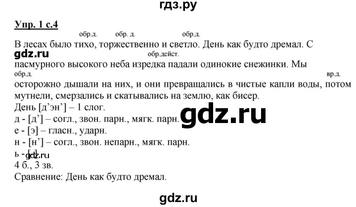 ГДЗ по русскому языку 4 класс Песняева рабочая тетрадь (Полякова)  часть 2. упражнение - 1, Решебник №1