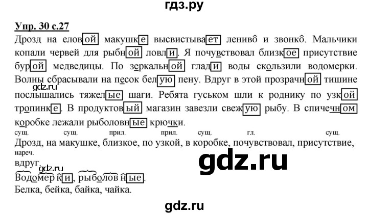 ГДЗ по русскому языку 4 класс Песняева рабочая тетрадь (Полякова)  часть 2. упражнение - 30, Решебник №1