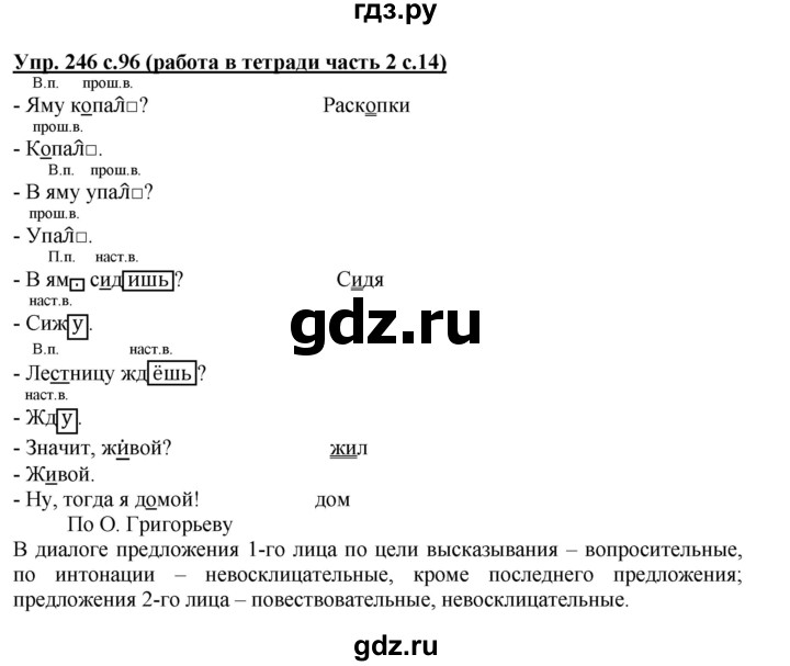 ГДЗ по русскому языку 3 класс  Соловейчик   упражнение - 246, Решебник №1 2015