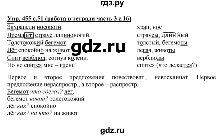 ГДЗ по русскому языку 3 класс  Соловейчик   упражнение - 455, Решебник №1 2015
