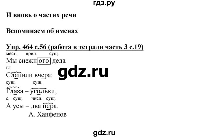 ГДЗ по русскому языку 3 класс  Соловейчик   упражнение - 464, Решебник №1 2015