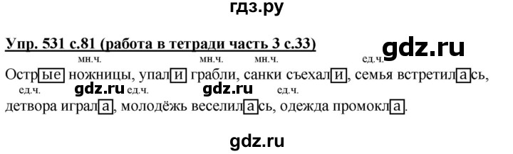 ГДЗ по русскому языку 3 класс  Соловейчик   упражнение - 531, Решебник №1 2015