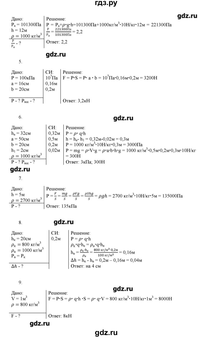 ГДЗ по физике 7 класс Марон дидактические материалы  контрольная работа / кр-2. вариант - 1, Решебник