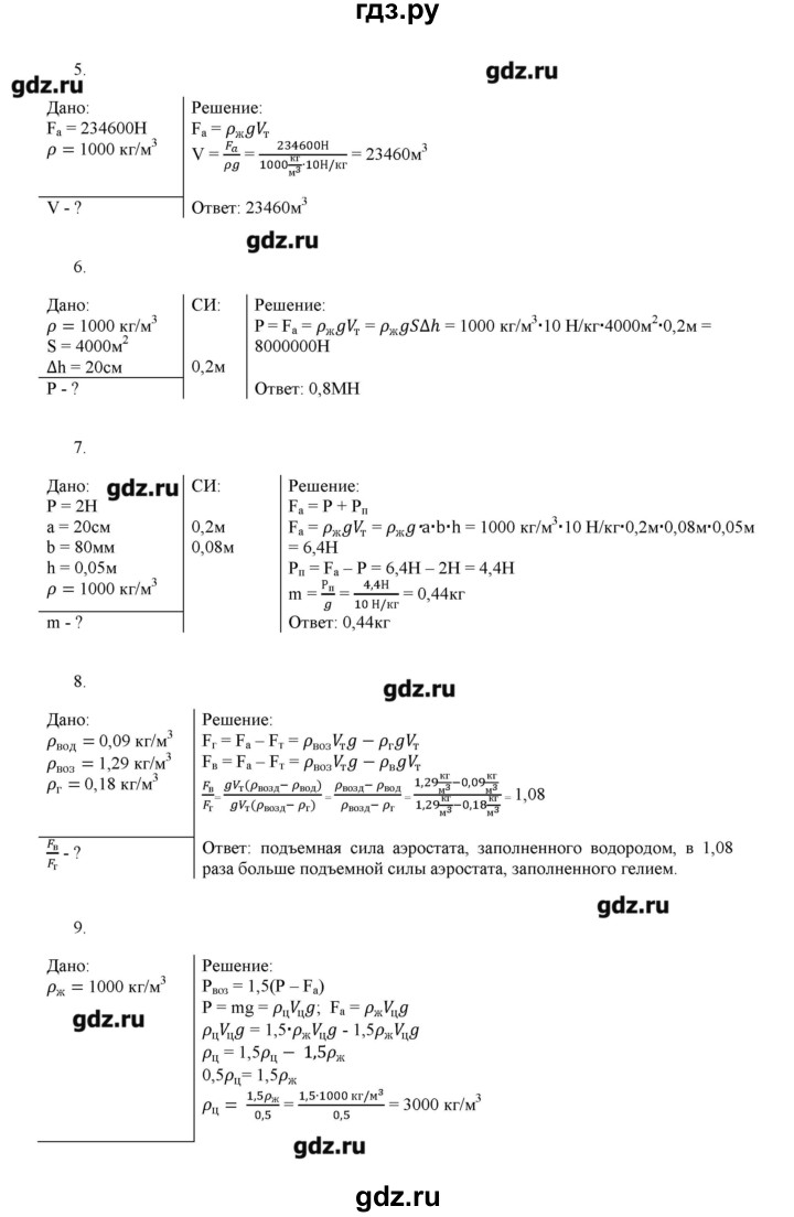 ГДЗ по физике 7 класс Марон дидактические материалы  контрольная работа / кр-3. вариант - 4, Решебник
