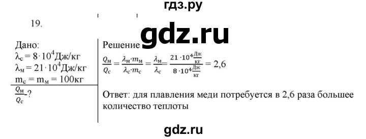 ГДЗ по физике 8 класс Марон дидактические материалы (Перышкин)  тренировочное задание / ТЗ-6 - 19, Решебник к 2017