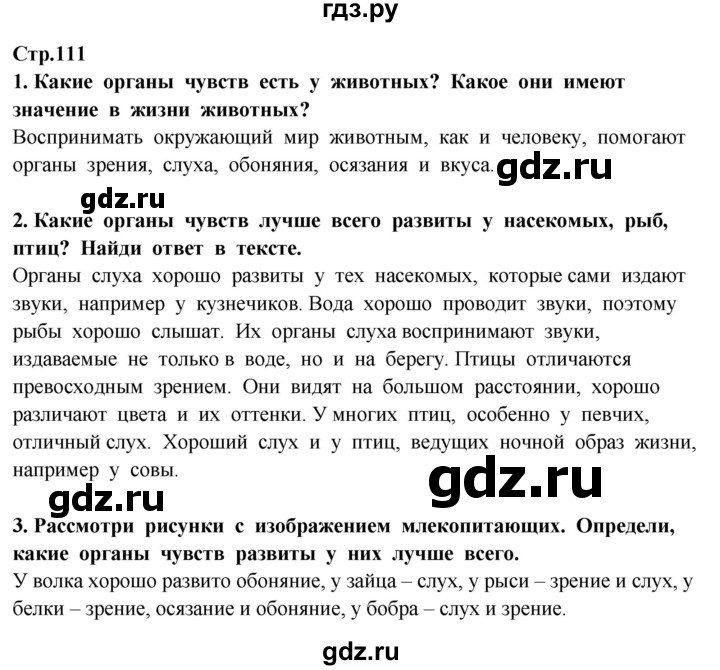ГДЗ по окружающему миру 3 класс Потапов   часть 1. страница - 111, Решебник 2015