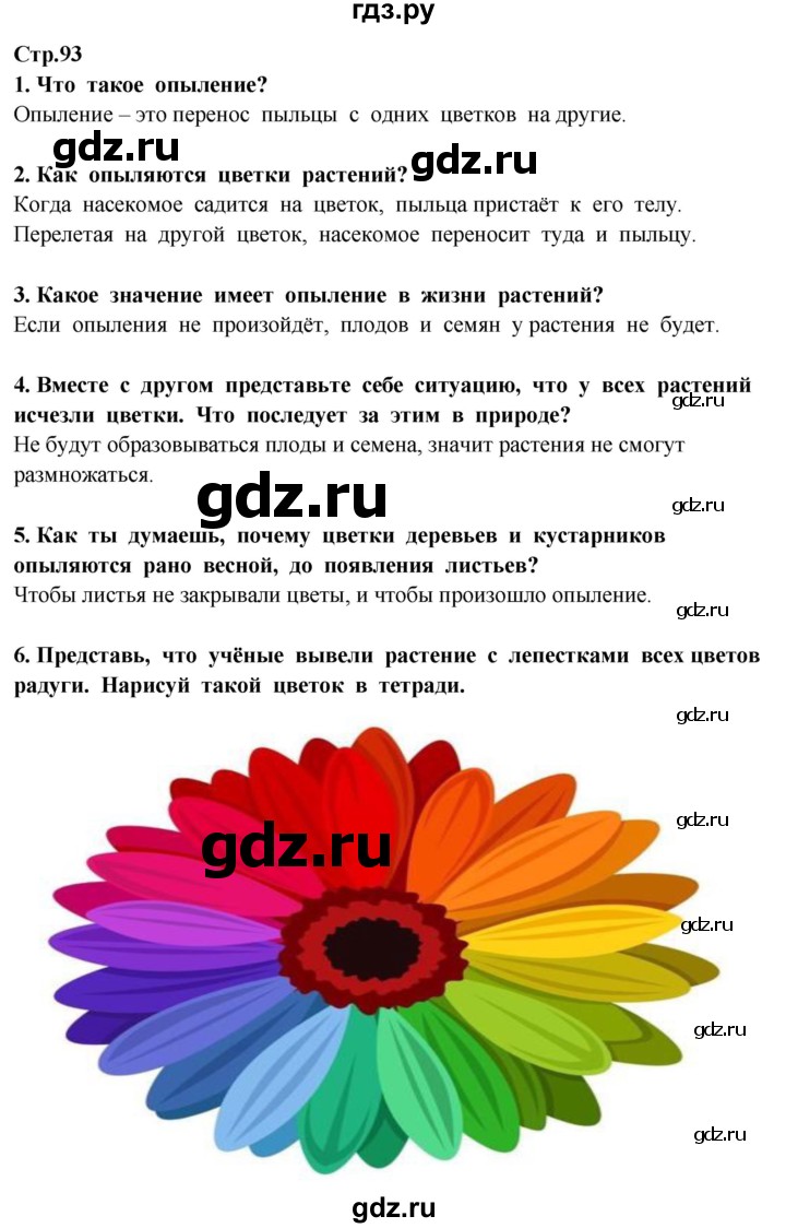 ГДЗ по окружающему миру 3 класс Потапов   часть 1. страница - 93, Решебник 2015