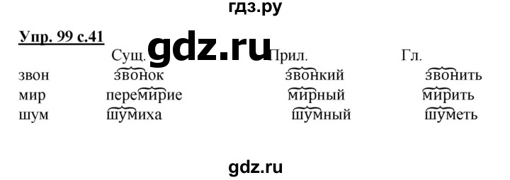 ГДЗ по русскому языку 3 класс Канакина рабочая тетрадь  часть 1 - 99, Решебник №1 к тетради 2012