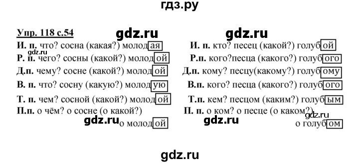ГДЗ по русскому языку 3 класс Канакина рабочая тетрадь  часть 2 - 118, Решебник №1 к тетради 2012