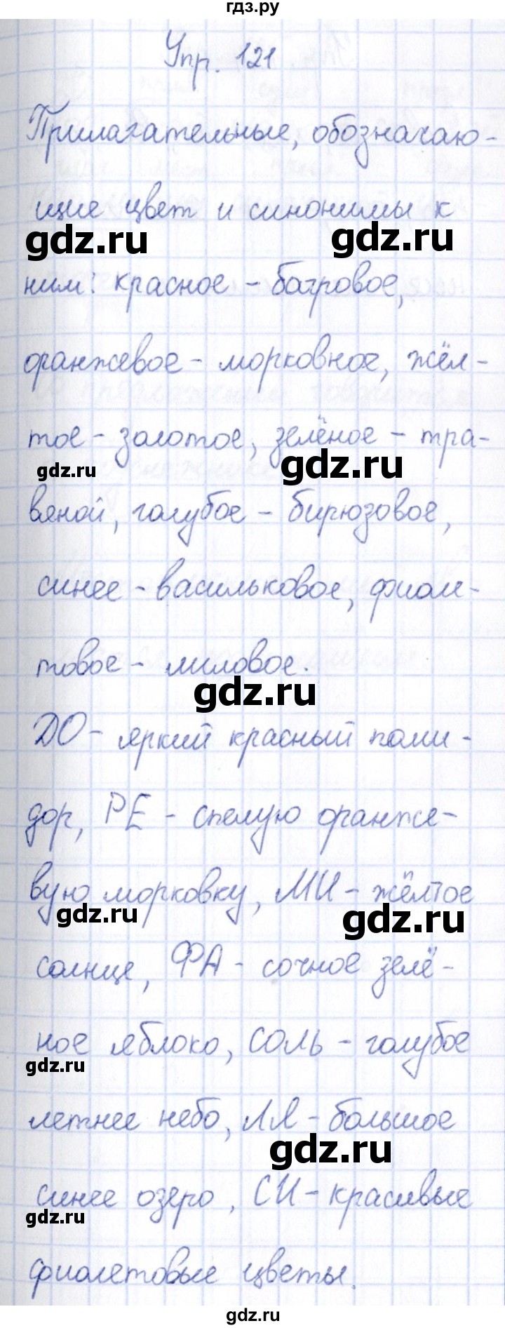 ГДЗ по русскому языку 3 класс Канакина рабочая тетрадь  часть 2 - 121, Решебник №4 к тетради 2012