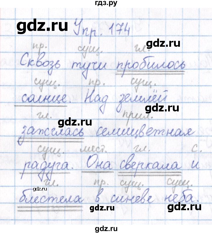 ГДЗ по русскому языку 3 класс Канакина рабочая тетрадь  часть 2 - 174, Решебник №4 к тетради 2012