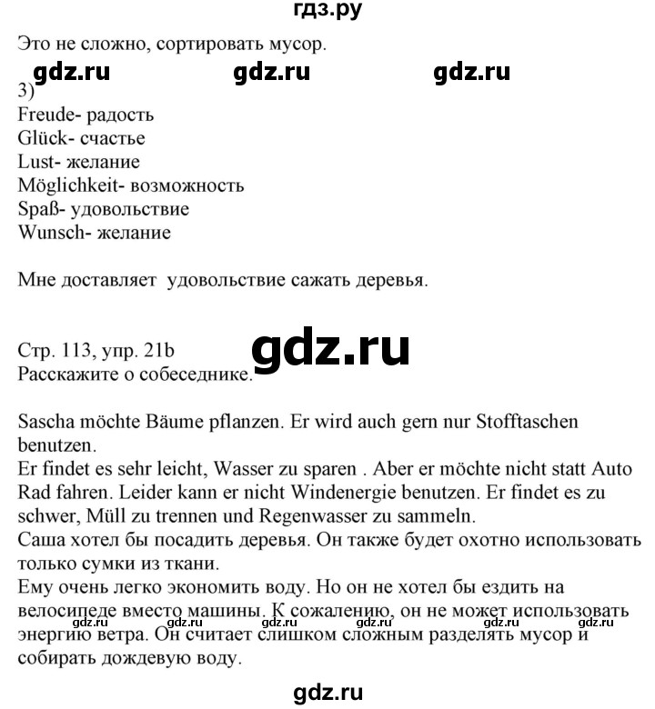 ГДЗ по немецкому языку 7 класс Радченко Wunderkinder Plus Базовый и углубленный уровень страница - 113, Решебник к учебнику Wunderkinder Plus