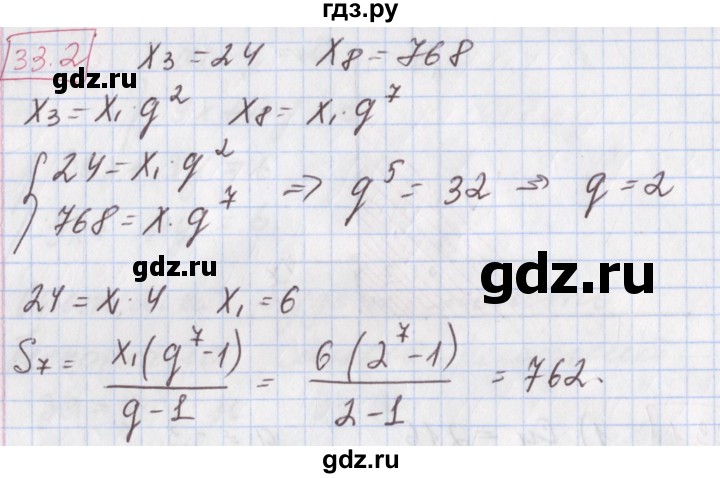 ГДЗ по алгебре 9 класс Мерзляк  Углубленный уровень § 33 - 33.2, Решебник к учебнику 2017