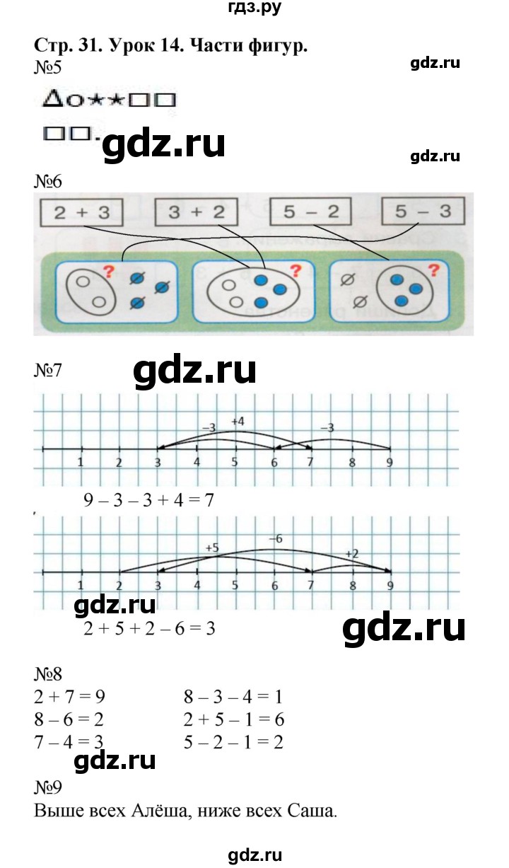 ГДЗ Часть 2. Страница 31 Математика 1 Класс Рабочая Тетрадь Петерсон