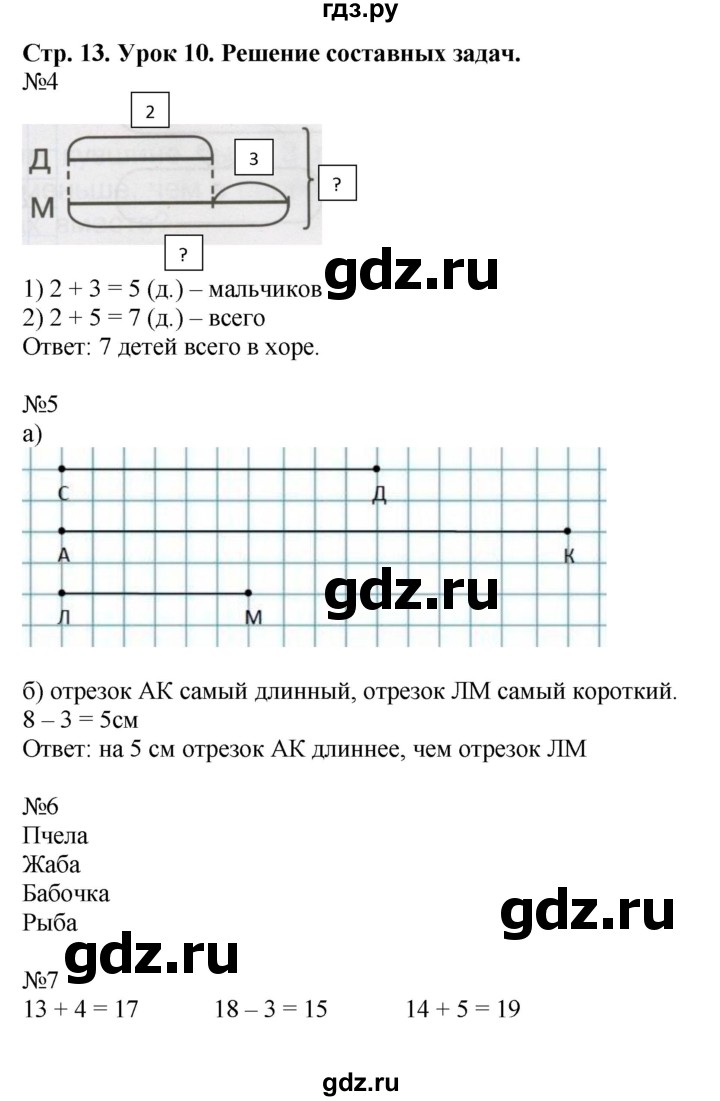 ГДЗ Часть 3. Страница 13 Математика 1 Класс Рабочая Тетрадь Петерсон