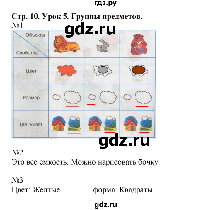 ГДЗ по математике 1 класс Петерсон рабочая тетрадь  часть 1. страница - 10, Решебник 2016