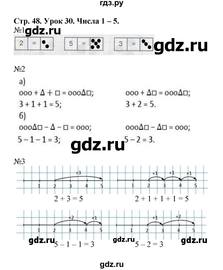 ГДЗ по математике 1 класс Петерсон рабочая тетрадь  часть 1. страница - 48, Решебник 2016