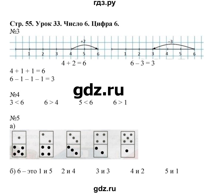 ГДЗ по математике 1 класс Петерсон рабочая тетрадь  часть 1. страница - 55, Решебник 2016