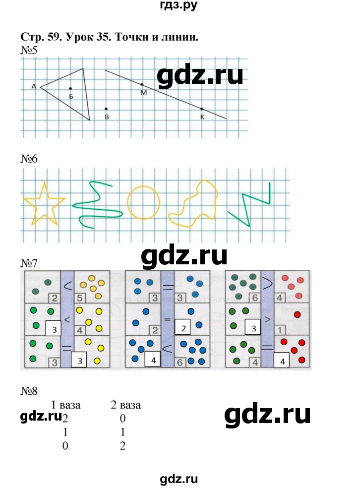 ГДЗ по математике 1 класс Петерсон рабочая тетрадь  часть 1. страница - 59, Решебник 2016