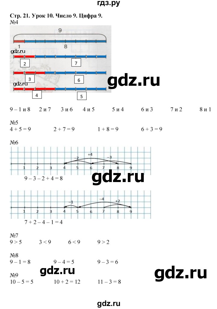 ГДЗ по математике 1 класс Петерсон рабочая тетрадь  часть 2. страница - 21, Решебник 2016