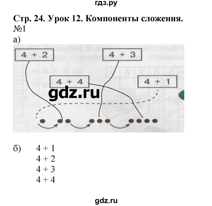 ГДЗ по математике 1 класс Петерсон рабочая тетрадь  часть 2. страница - 24, Решебник 2016