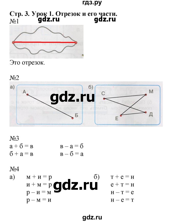 ГДЗ по математике 1 класс Петерсон рабочая тетрадь  часть 2. страница - 3, Решебник 2016