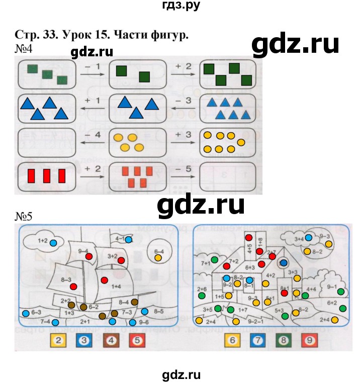 ГДЗ по математике 1 класс Петерсон рабочая тетрадь  часть 2. страница - 33, Решебник 2016