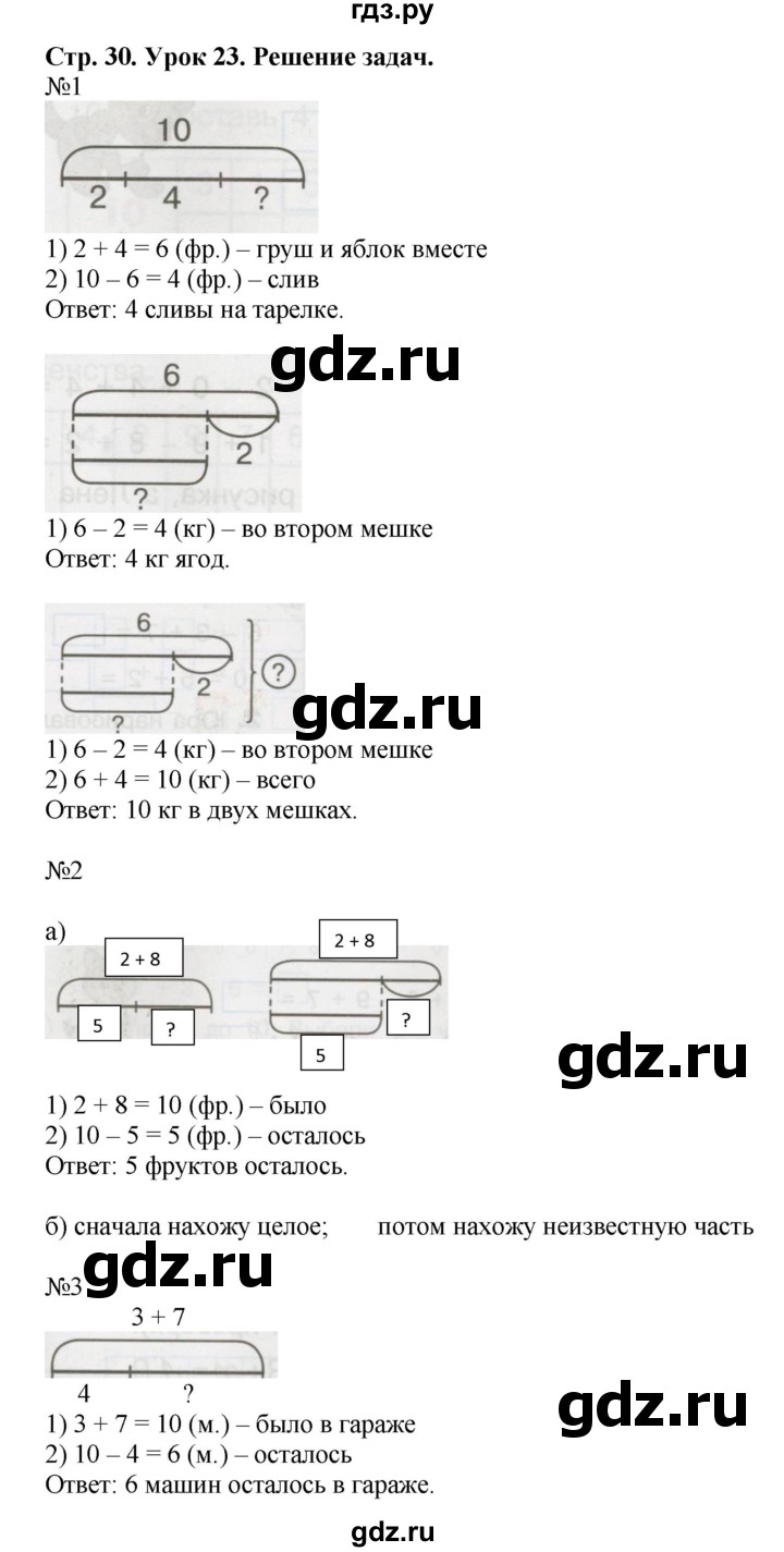 ГДЗ по математике 1 класс Петерсон рабочая тетрадь  часть 3. страница - 30, Решебник 2016