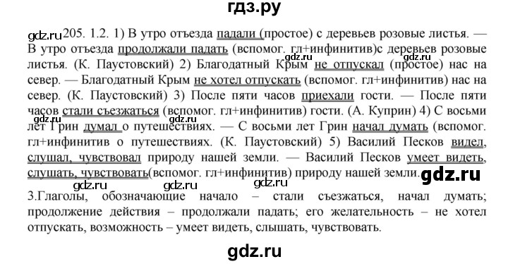 ГДЗ по русскому языку 8 класс Быстрова   часть 1 / упражнение - 205, Решебник к учебнику 2016