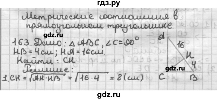 ГДЗ по геометрии 8 класс Мерзляк дидактические материалы  вариант 1 - 163, Решебник