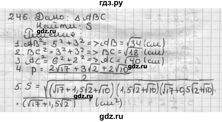 ГДЗ по геометрии 8 класс Мерзляк дидактические материалы  вариант 1 - 246, Решебник
