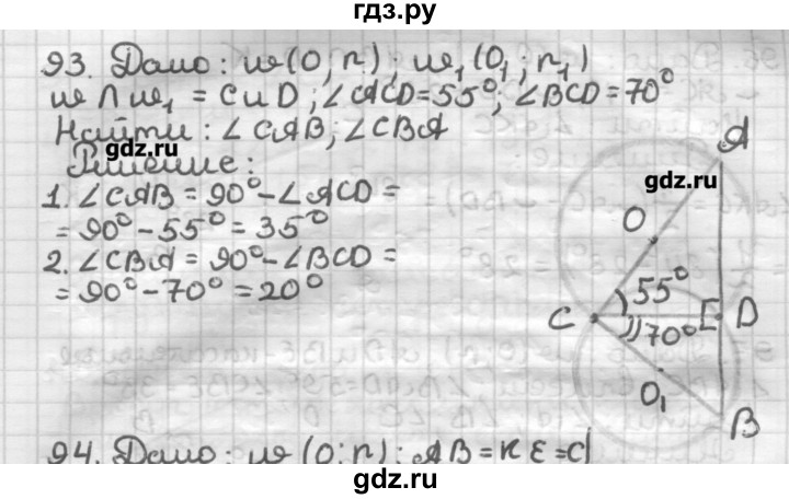 ГДЗ по геометрии 8 класс Мерзляк дидактические материалы  вариант 1 - 93, Решебник