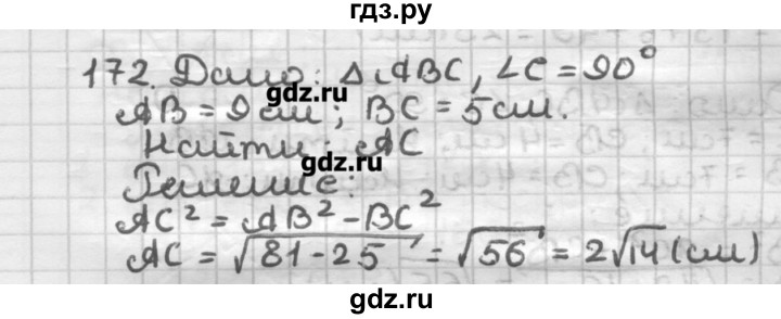 ГДЗ по геометрии 8 класс Мерзляк дидактические материалы  вариант 2 - 172, Решебник