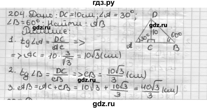 ГДЗ по геометрии 8 класс Мерзляк дидактические материалы  вариант 2 - 204, Решебник
