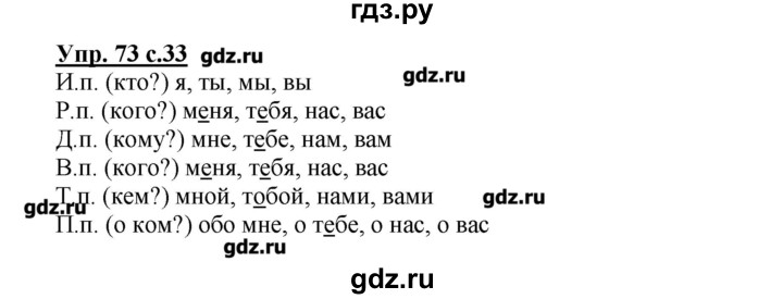 Упражнение 73 класс