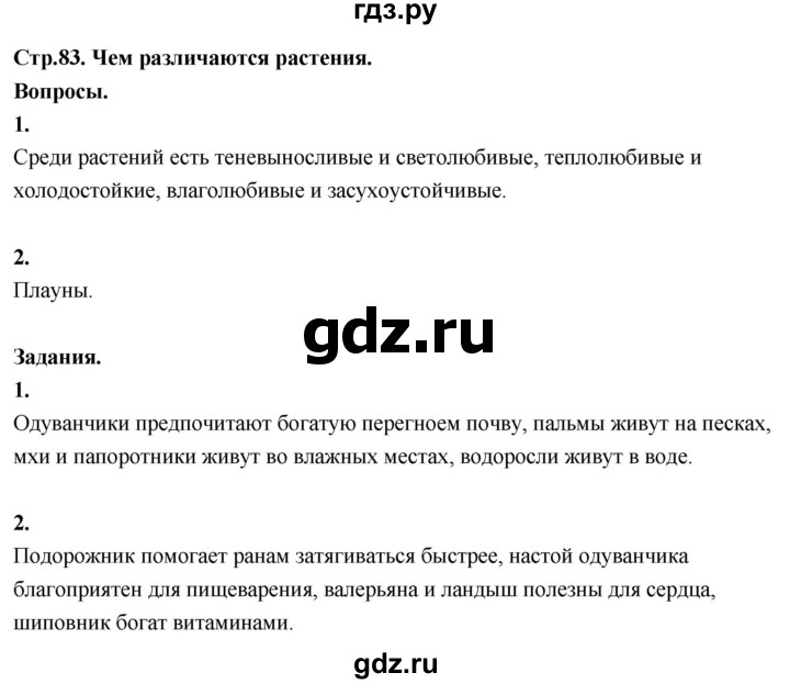 ГДЗ по окружающему миру 3 класс  Поглазова   часть 2. страница - 83, Решебник 2022