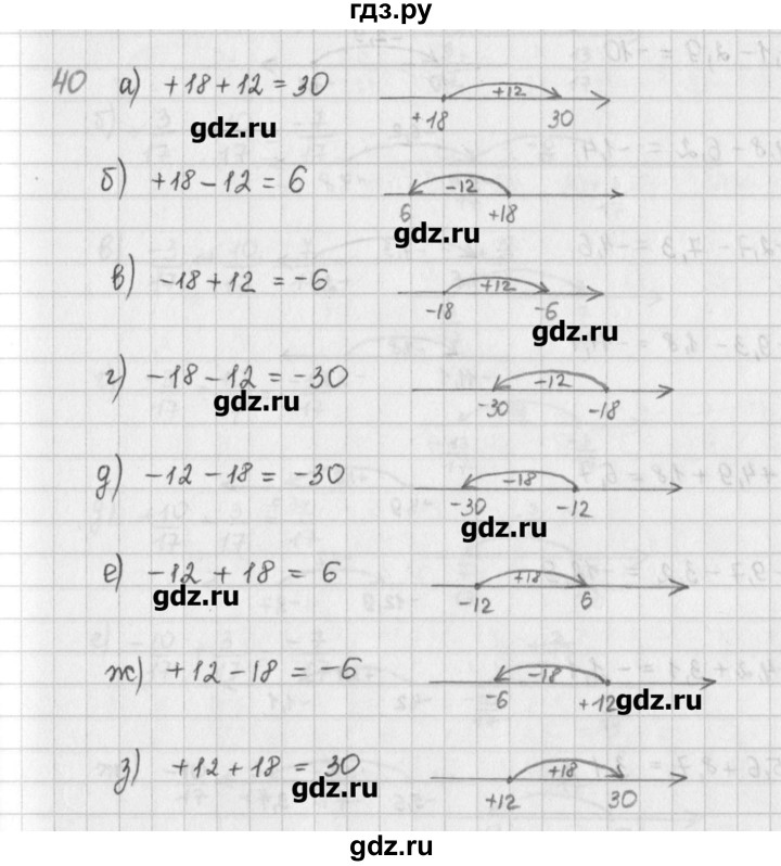 ГДЗ по математике 6 класс Гамбарин сборник задач и упражнений   упражнение - 40, Решебник