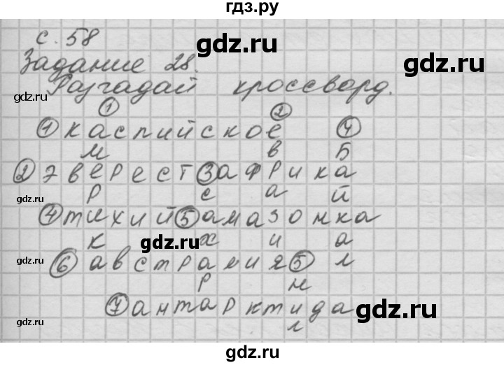ГДЗ по окружающему миру 4 класс  Поглазова рабочая тетрадь  часть 2. страница - 58, Решебник 2016