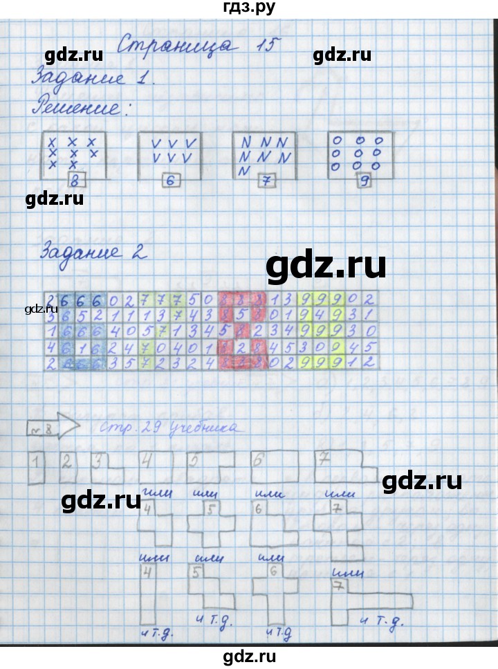 ГДЗ по математике 1 класс Нефедова рабочая тетрадь (Башмаков)  часть 1. страница - 15, Решебник