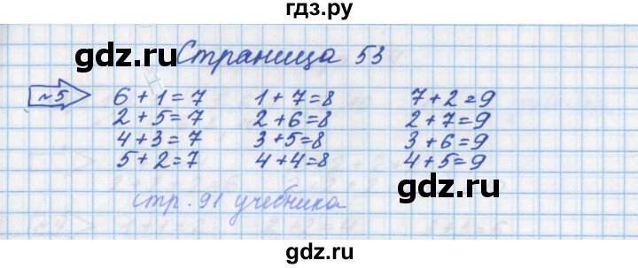 ГДЗ по математике 1 класс Нефедова рабочая тетрадь (Башмаков)  часть 1. страница - 53, Решебник