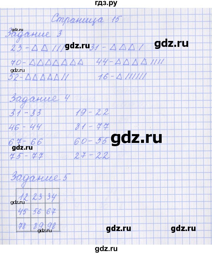 ГДЗ по математике 1 класс Нефедова рабочая тетрадь (Башмаков)  часть 2. страница - 15, Решебник