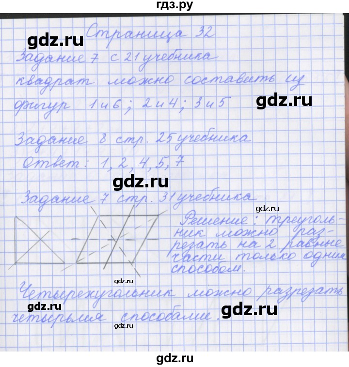 ГДЗ по математике 1 класс Нефедова рабочая тетрадь (Башмаков)  часть 2. страница - 32, Решебник