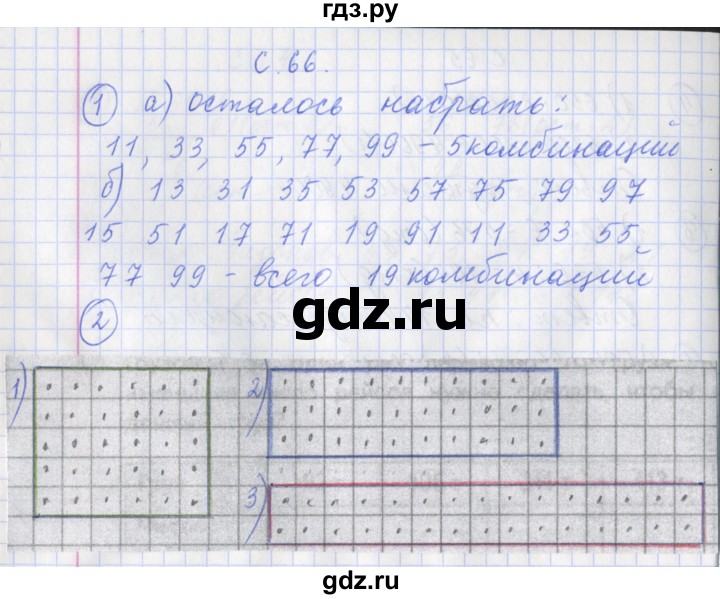 ГДЗ по математике 3 класс Башмаков рабочая тетрадь  часть 2. страница - 66, Решебник №1