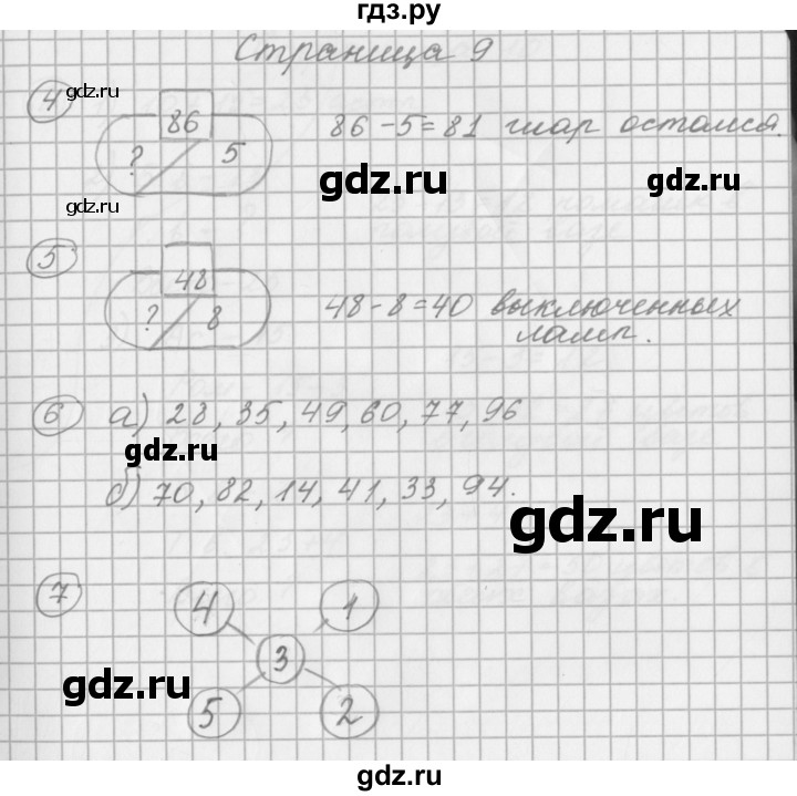 ГДЗ по математике 2 класс Башмаков рабочая тетрадь  часть 1. страницы - 9, Решебник №1