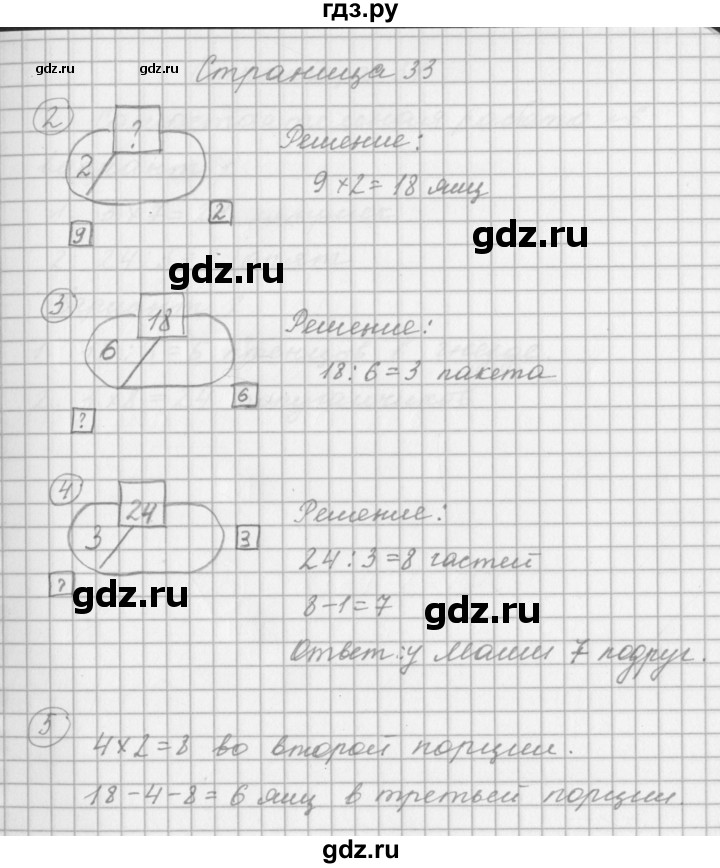 ГДЗ по математике 2 класс Башмаков рабочая тетрадь  часть 2. страницы - 33, Решебник №1