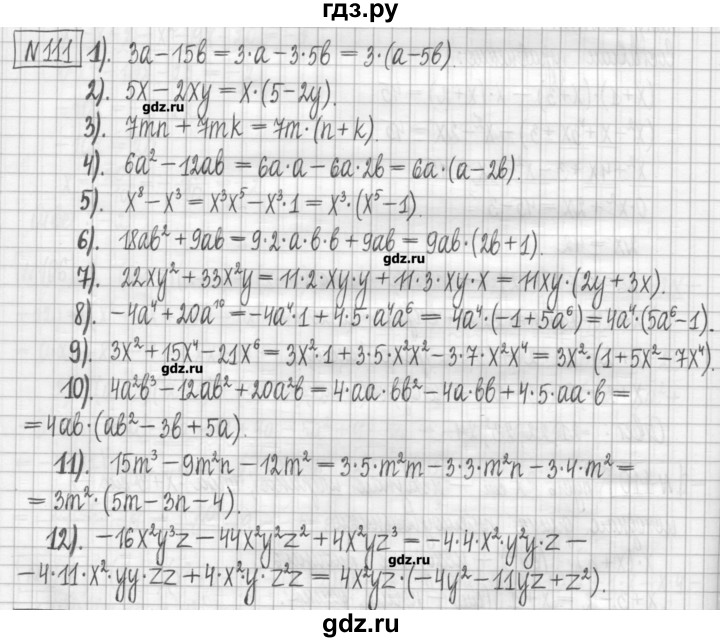 ГДЗ по алгебре 7 класс Мерзляк дидактические материалы  упражнение / вариант 3 - 111, Решебник