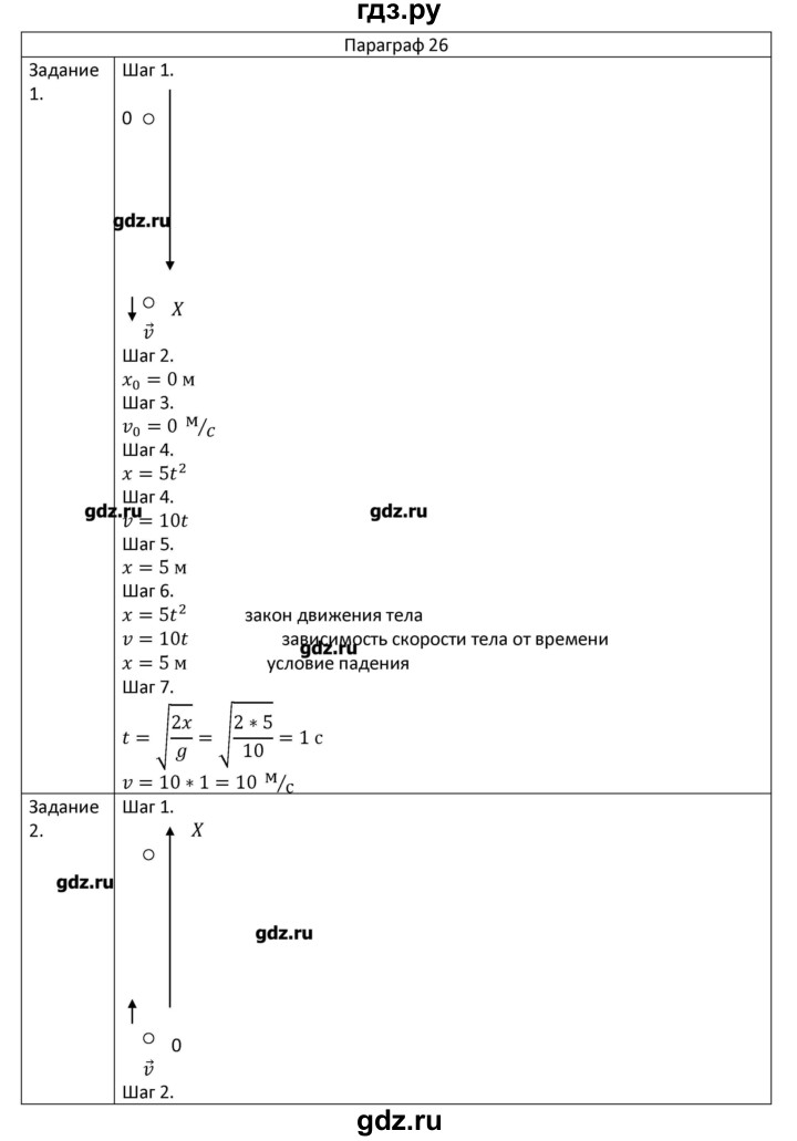 ГДЗ по физике 7 класс Грачев рабочая тетрадь  параграф - 26, Решебник №1