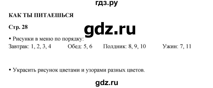 ГДЗ по окружающему миру 1 класс Ивченкова рабочая тетрадь  часть 1. страница - 28, Решебник 2023