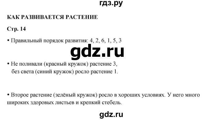 ГДЗ по окружающему миру 1 класс Ивченкова рабочая тетрадь  часть 2. страница - 14, Решебник 2023