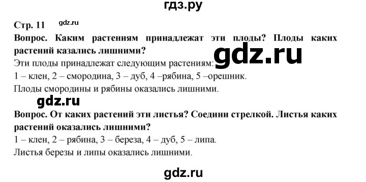 ГДЗ по окружающему миру 1 класс Ивченкова рабочая тетрадь  часть 2. страница - 11, Решебник 2017